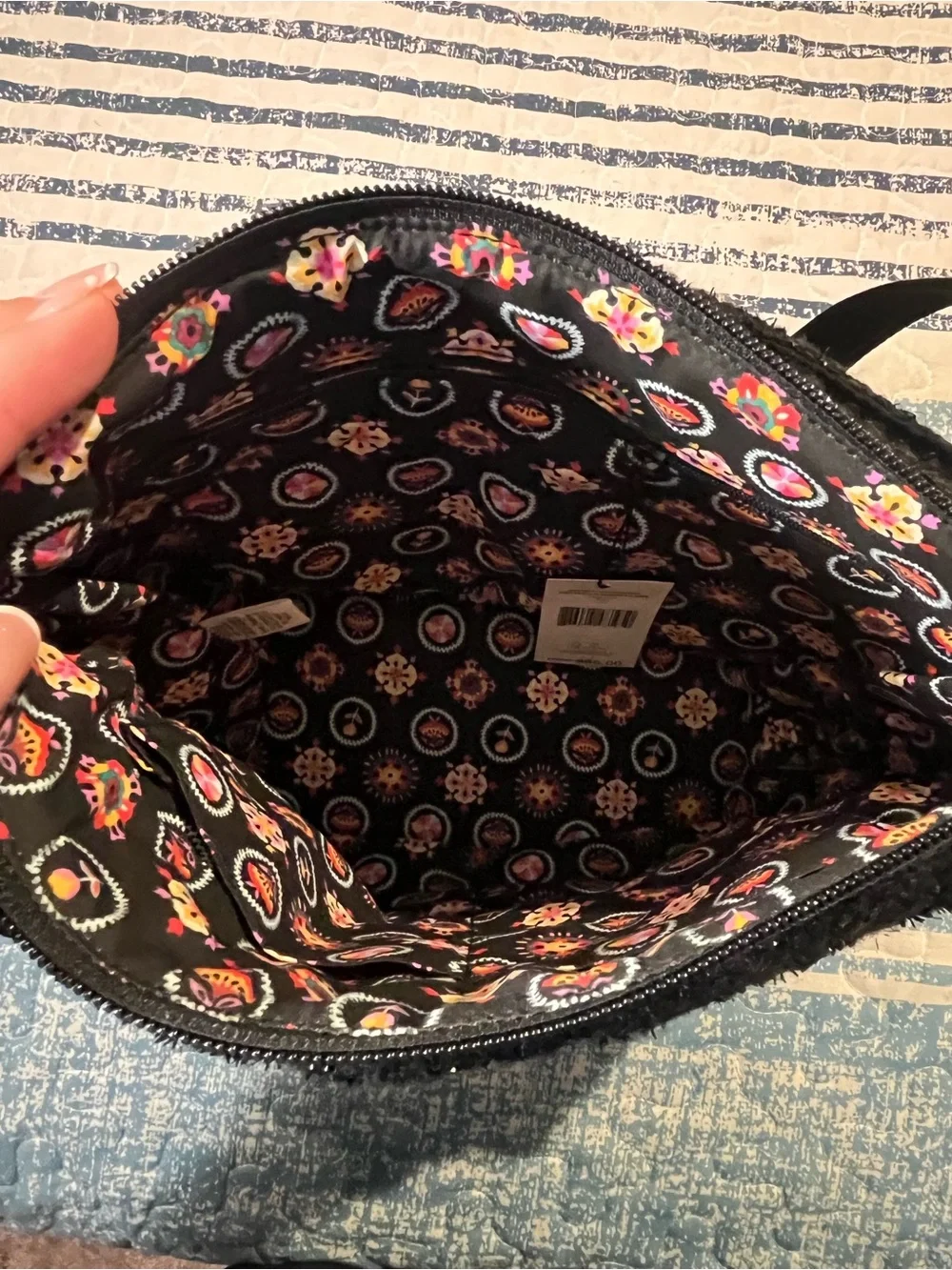 Vera Bradley Black Sequin Crossbody Shoulder Bag